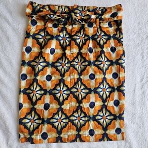 ❤️3/$12 Zara Pencil Skirt XS Orange And Blue Geometric Print